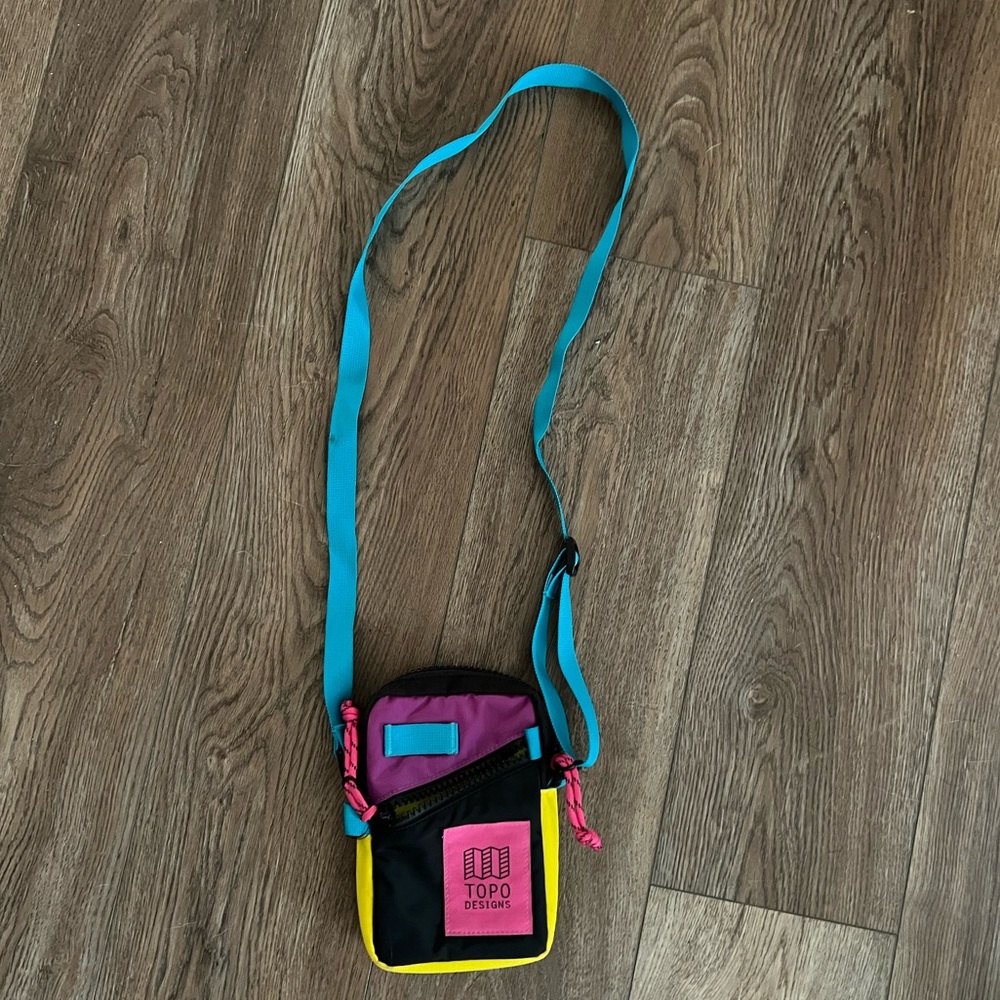 Neon Multicolor Topo Designs mini shoulder bag